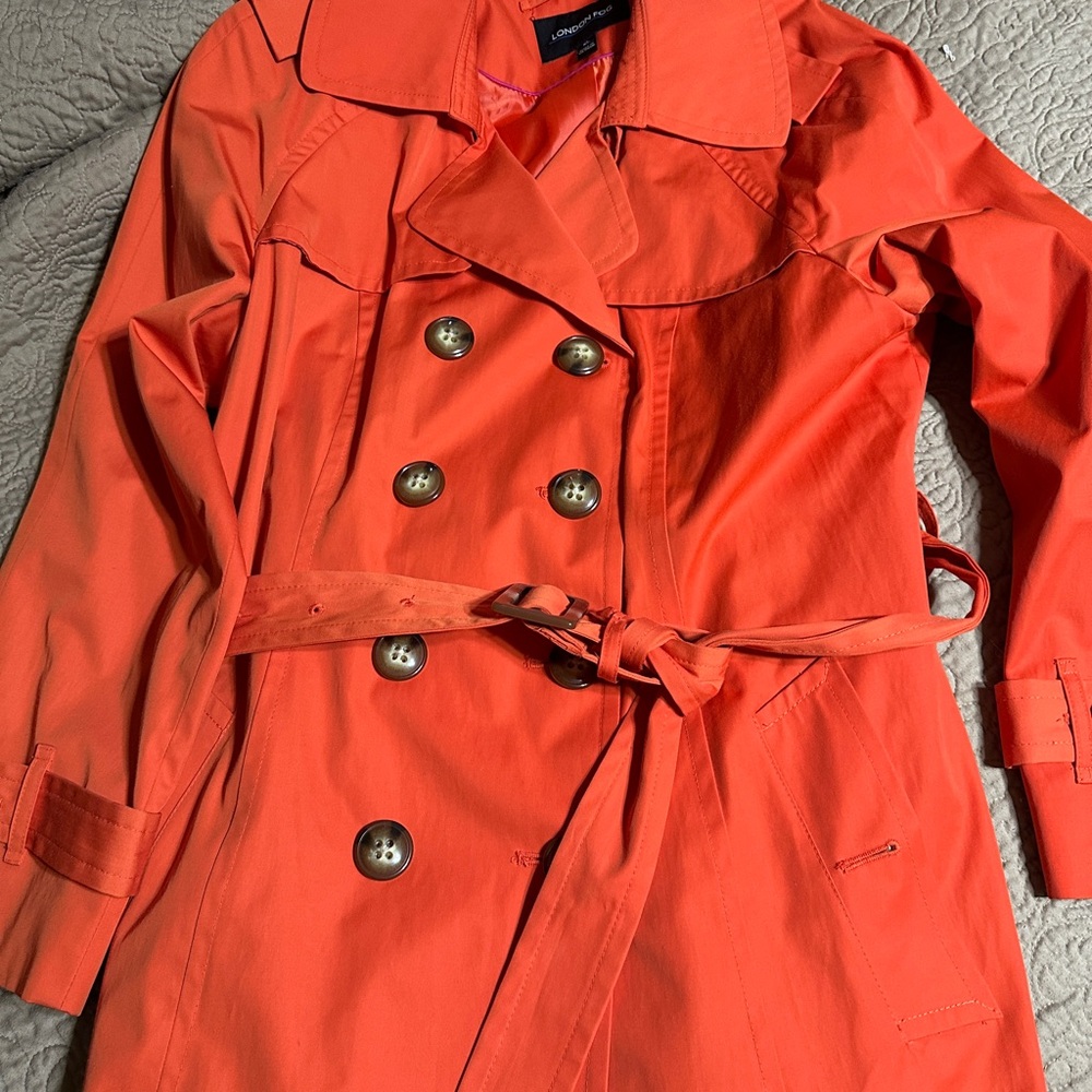 London Fog Rain coat XL double orange like new